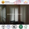 White pvc or faux wood plantation window shutters and blinds